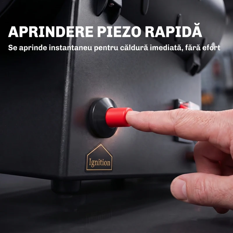 Outsunny Generator de Aer Cald pe Gaz, Portabil, 10 kW, cu Protecție, Negru