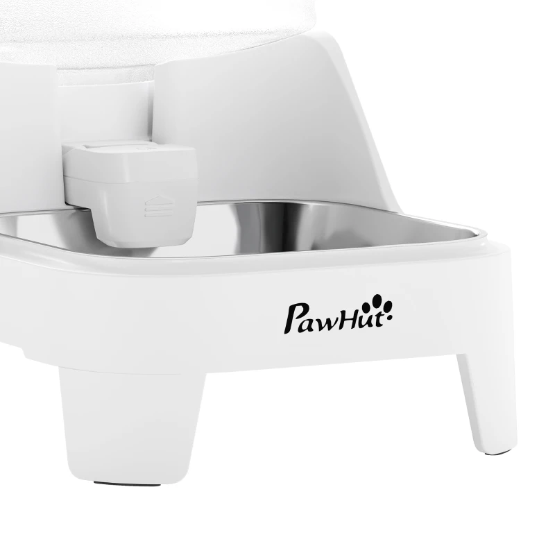 PawHut Distributeur d'Eau Automatique pour Chiens et Chats 8L Robinet Breveté Bol Acier Inox sans BPA 19,3x32,8x43,4cm Blanc