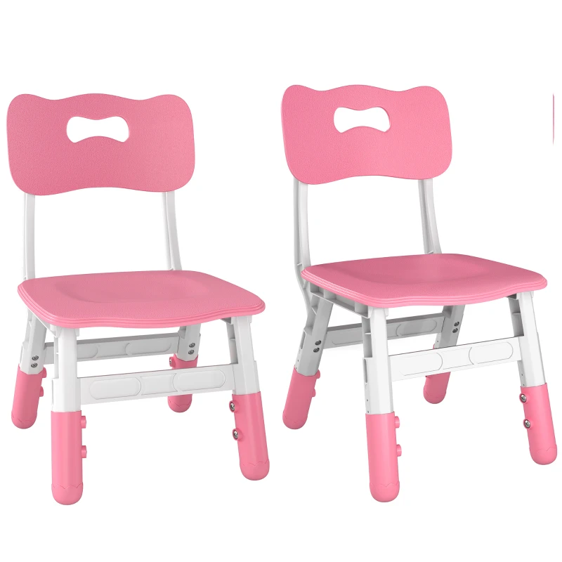 AIYAPLAY Schreibtischstuhl Kinder 2er Set, 26-30cm höhenverstellbar ergonomischer Rückenlehne armlose für 1,5–8 Jahren Rosa