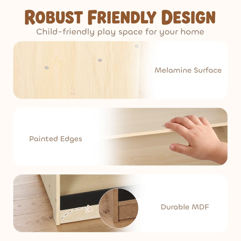 AIYAPLAY Marchande Enfants en Bois, Caisse Enregistreuse, Aliments Factices, Tableau à Craie et 61 Accessoires, pour 3 à 8 Ans