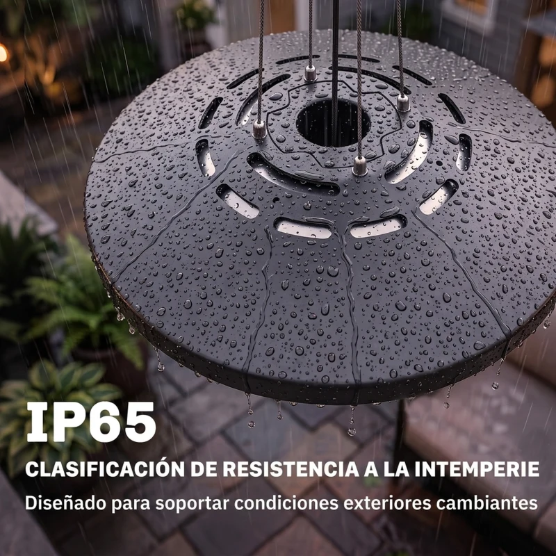 Outsunny Calefactor por Infrarrojos Terraza Colgante 2000 W con Luz LED Control por Táctil/Mando 2 Niveles Calor y Temporizador