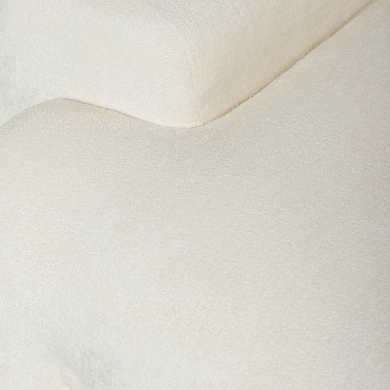 HOMCOM Sofá 3 Plazas de Chenilla sin Armazón con Asiento Profundo y Diseño Capitoné Blanco Crema