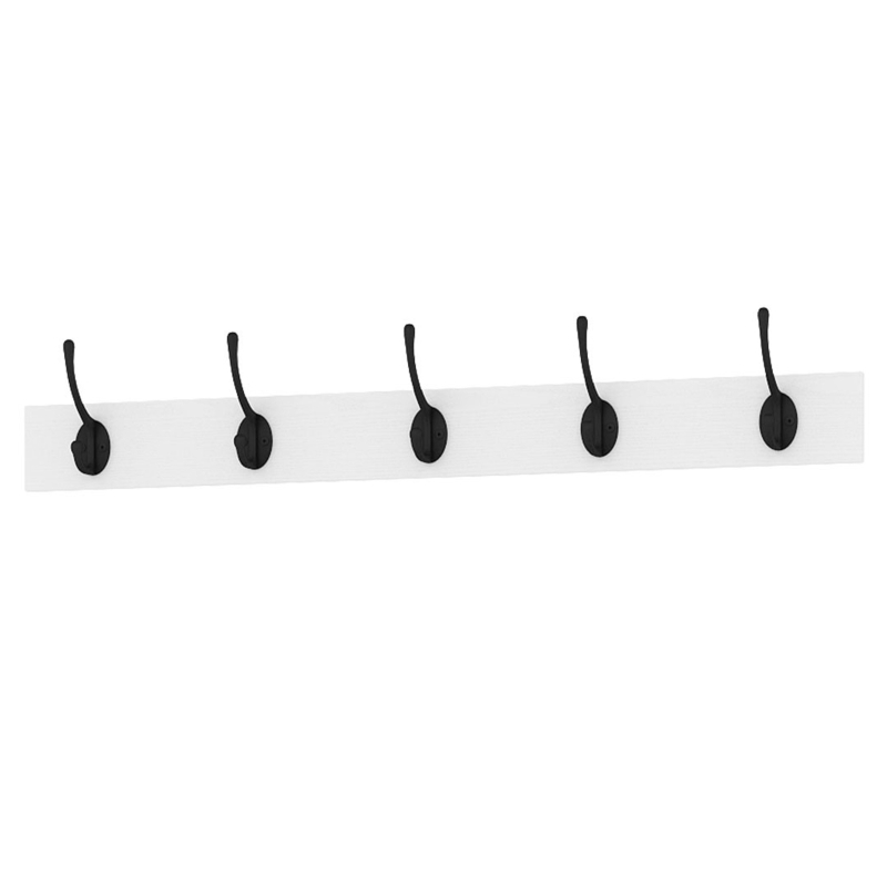 HOMCOM Hallway Storage Unit, Hallway Furniture Set with Shoe Storage Cabinet and 5 Hooks Coat Rack, White