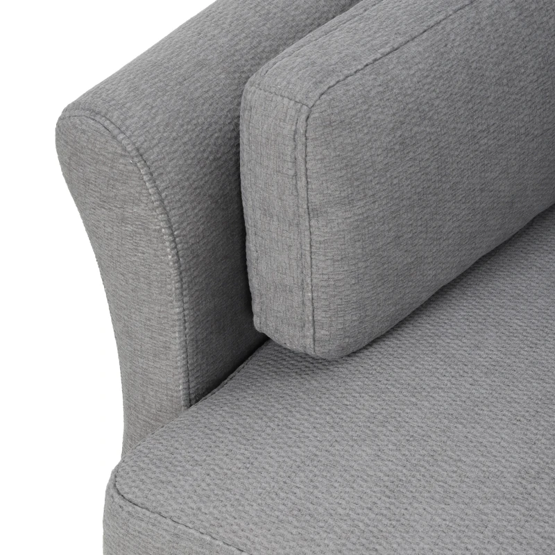 HOMCOM Gestoffeerde fauteuil met pocketvering en massief houten poten, donkergrijs