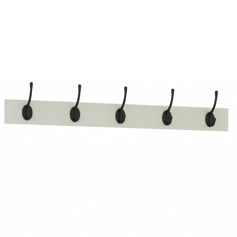 HOMCOM Hallway Storage Unit, Hallway Furniture Set with Shoe Storage Cabinet and 5 Hooks Coat Rack, Light Green