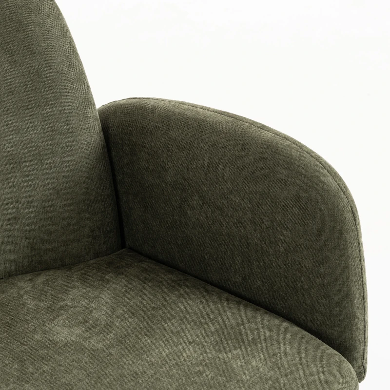 HOMCOM 132cm 2 Seater Sofa, Velvet Comfy Small Sofa Couch with Wide Seat, Thick Padding, Tapered Metal Legs, Green