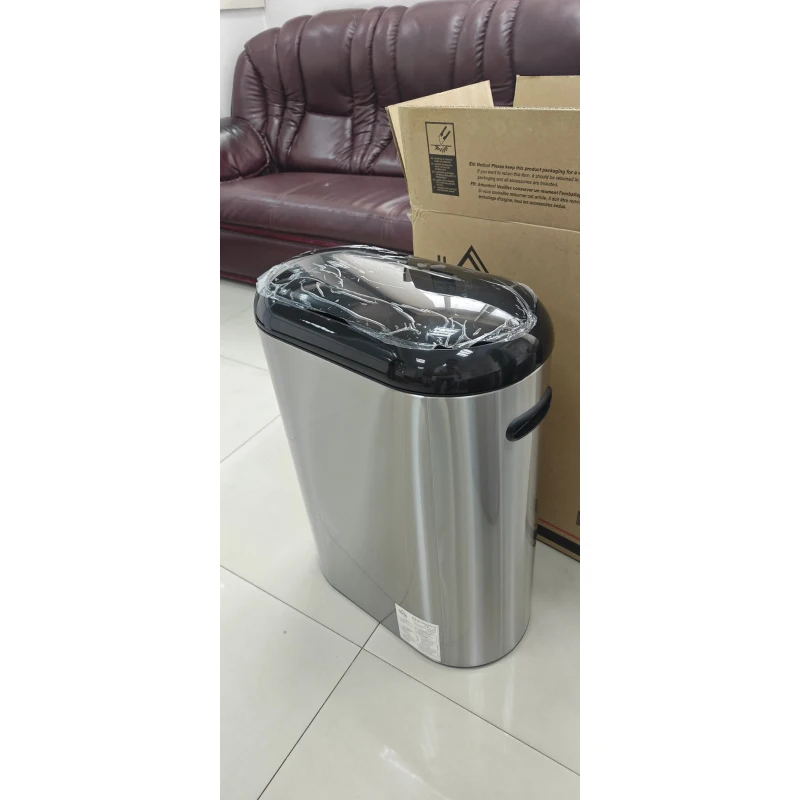 HOMCOM Poubelle automatique pour cuisine avec capteur de mouvement infrarouge, poubelle à capteur 50L en argent