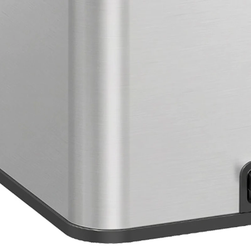 HOMCOM Poubelle à Double Compartiment 2 x 30L, Poubelle de Cuisine en Acier Inoxydable, Couvercle à Fermeture Douce, Argent
