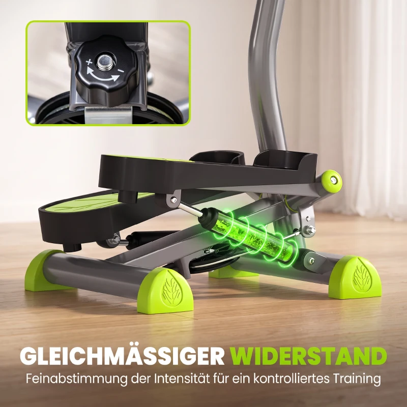 HOMCOM Stepper mit LCD-Monitor 55 x 44 x 108cm Stahl Grau+Grün+Schwarz