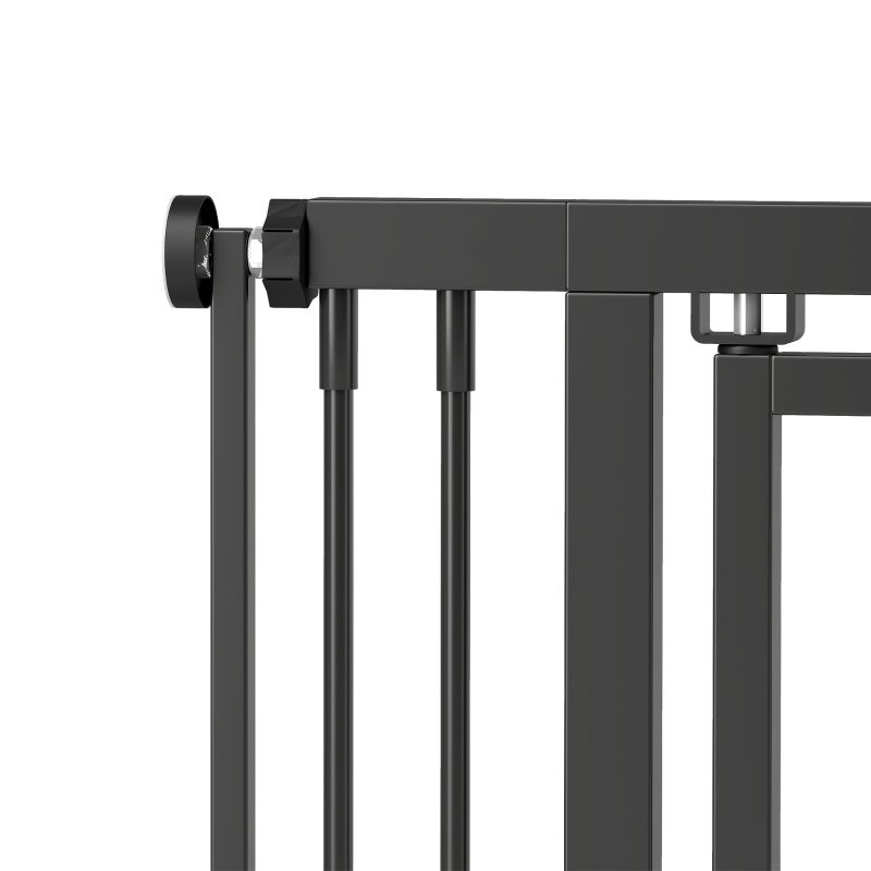 PawHut 180cm Extra Tall Cat Gate, Adjustable Pet Gate with 74-100 cm Wide, Pressure Fit, Pull-Ring Latch, Black