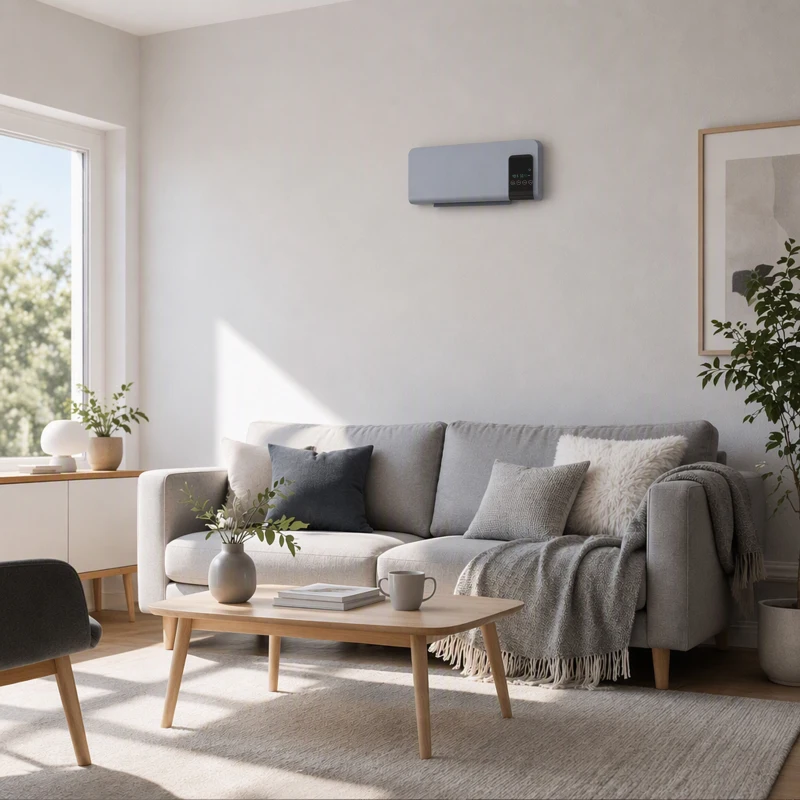 HOMCOM Aquecedor Elétrico de Parede 1000W/2000W com Ecrã LED Controlo Remoto Termostato Temporizador para Áreas de 15-20 m² 54,5x12x21,5 cm Cinzento