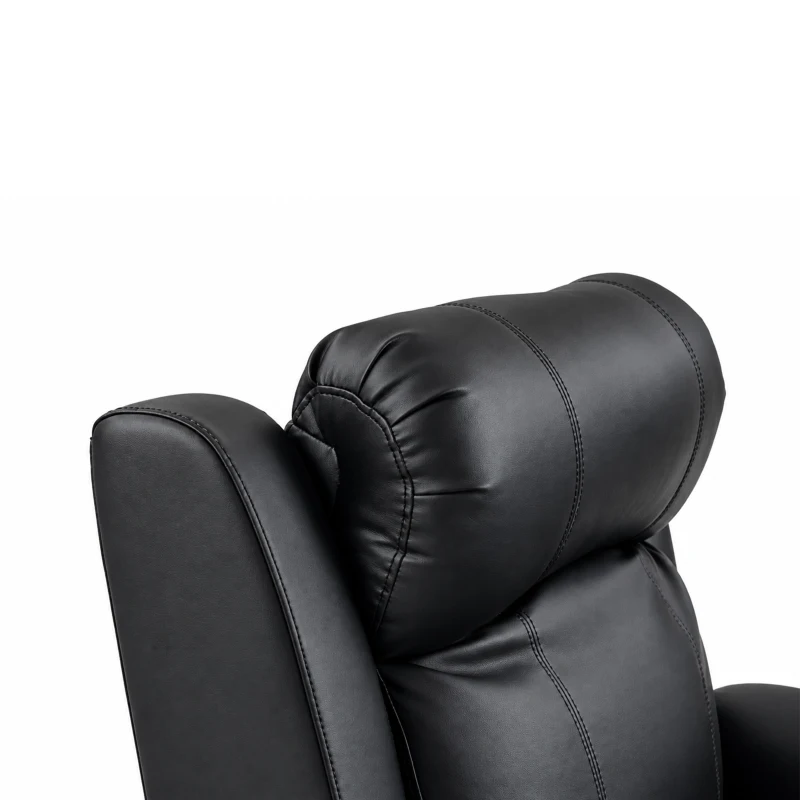 HOMCOM Poltrona Reclinabile Elettrica con Alzapersona, Massaggio a 8 Punti, Riscaldamentoe e Poggiatesta Regolabile a 3 livelli, in PU, con USB, Nero