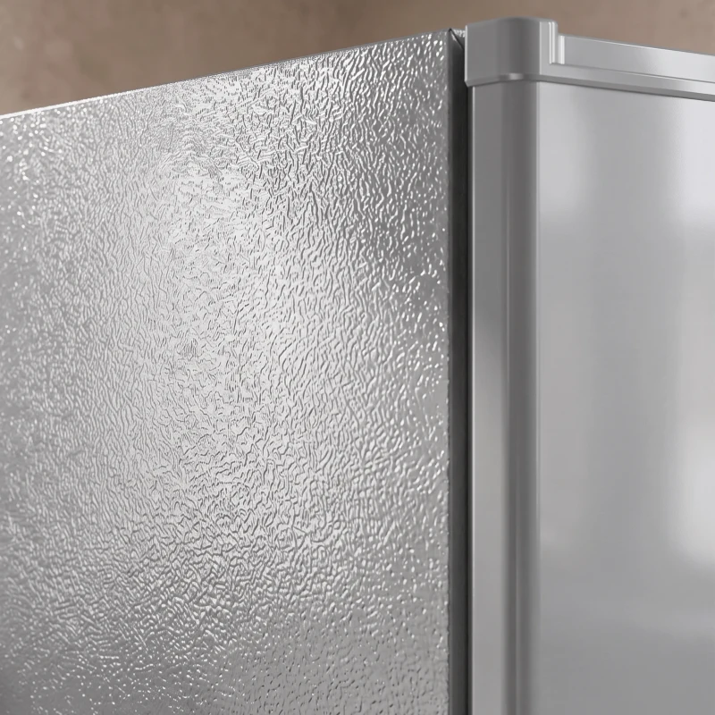 HOMCOM 85L Mini Freezer Countertop, Compact Freestanding Upright Freezer with Reversible Door, Removable Glass Shelves, Grey