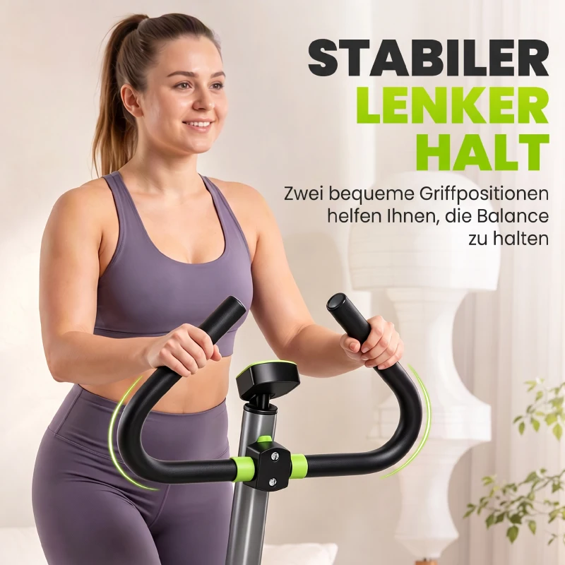 HOMCOM Stepper mit LCD-Monitor 55 x 44 x 108cm Stahl Grau+Grün+Schwarz