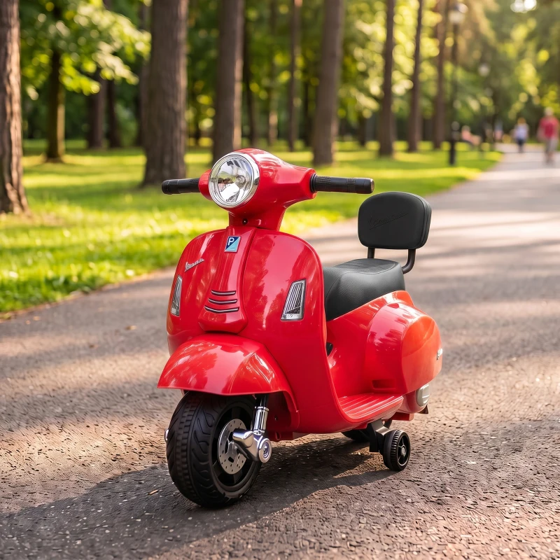 AIYAPLAY Moto Eléctrica para Niños 1.5-3 Años MINI VESPA GTS 6V, Roja