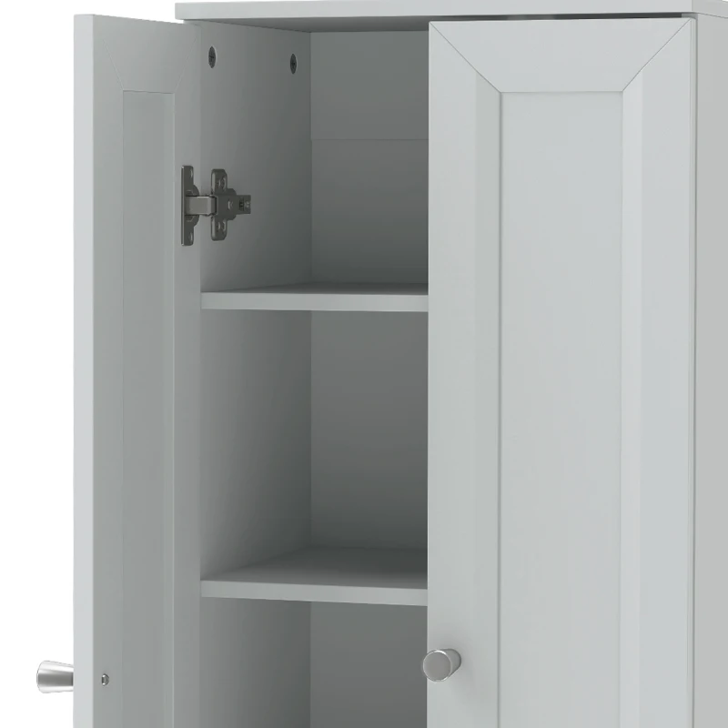 HOMCOM Narrow Bathroom Cabinet, Slim Storage Cabinet with 2 Doors & 4 Tiers, Freestanding Narrow Cupboard
