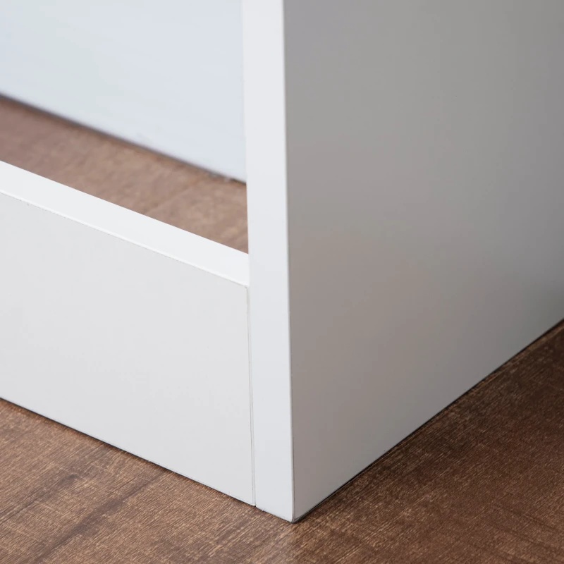 HOMCOM Radiator Cover Vertical Slatted Grille Heater Cover Top Shelf MDF Steel for Heat Circulation 90 x 18 x 84 cm White