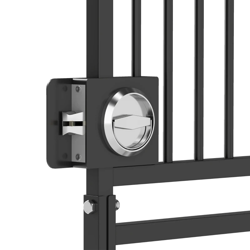 PawHut 180cm Extra Tall Cat Gate, Adjustable Pet Gate with 74-100 cm Wide, Pressure Fit, Pull-Ring Latch, Black