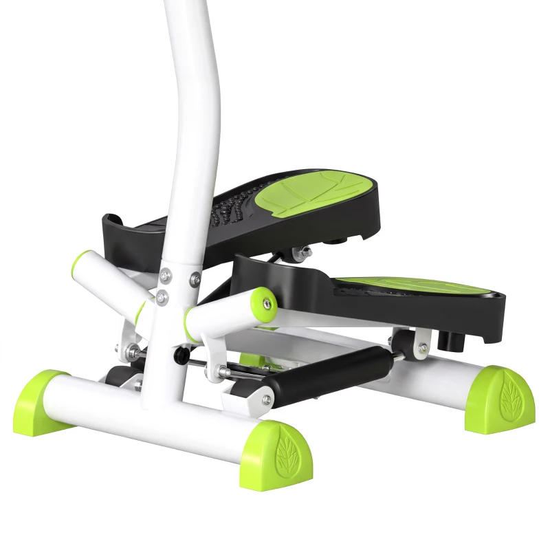 HOMCOM Stepper fitnessapparaat, LCD-monitor, antislippedalen, Staal en ABS, 55x44x108 cm, Groen+Zwart