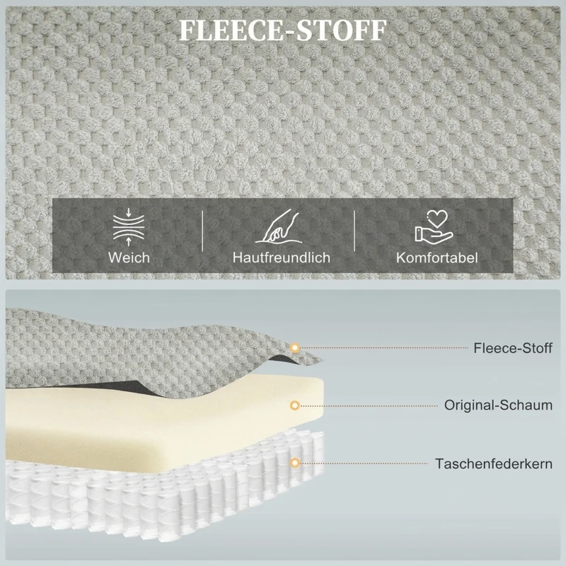 HOMCOM Elektrischer Relaxsessel mit Massage & Wärme, leisem Motor und Memory-Funktion, Grau