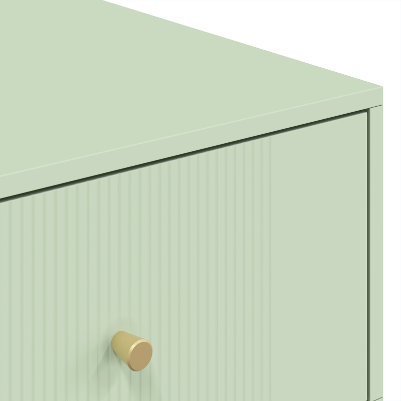 HOMCOM Modern Coffee Table, Living Room Table with Storage, 2 Drawers and Metal legs for Bedroom, Light Green