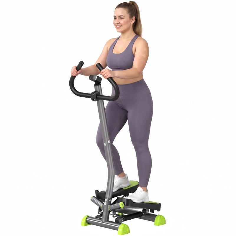 HOMCOM Stepper mit LCD-Monitor 55 x 44 x 108cm Stahl Grau+Grün+Schwarz