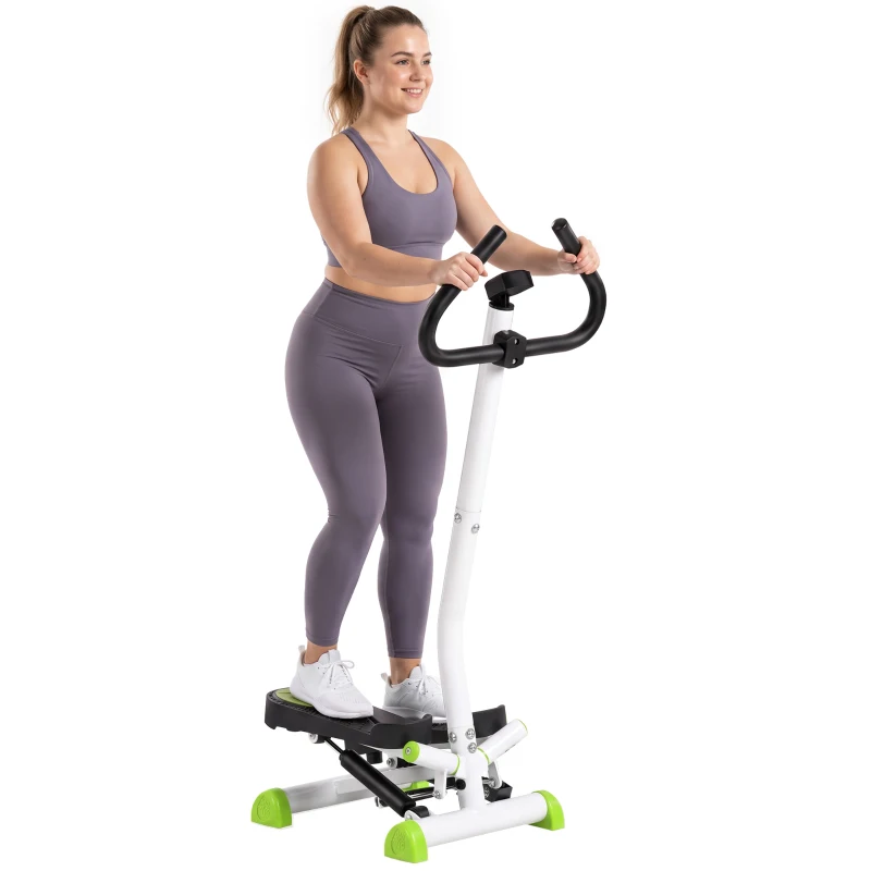 HOMCOM Stepper Fitnessgerät, LCD-Monitor, rutschfeste Pedale, Stahl und ABS, 55x44x108 cm, Grün+Schwarz(m-11)