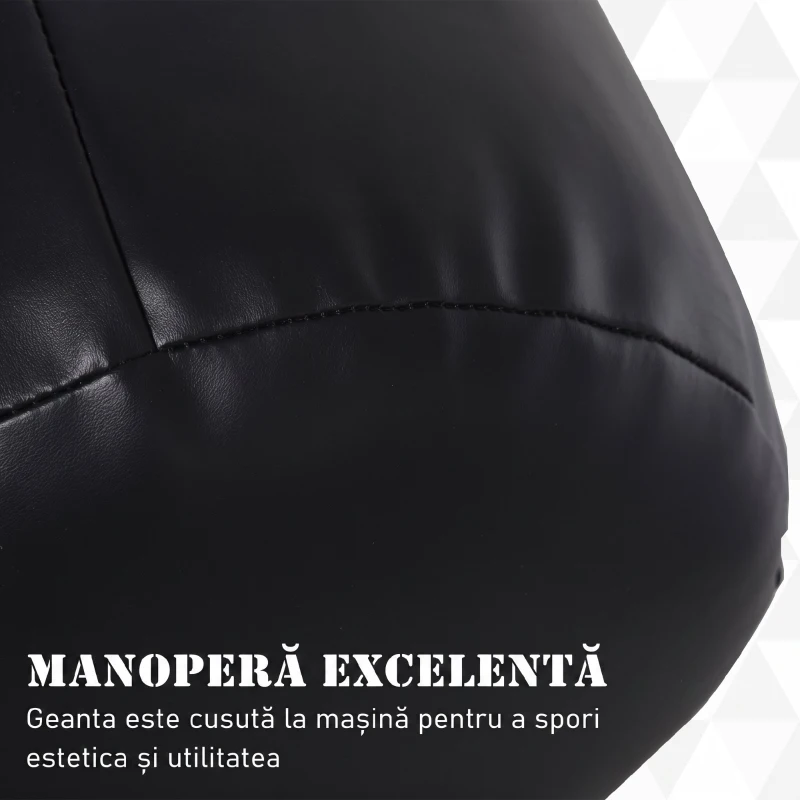 HOMCOM Set sac de box cu mănuși, 16 kg, Ø30 x 120 cm, negru și roșu