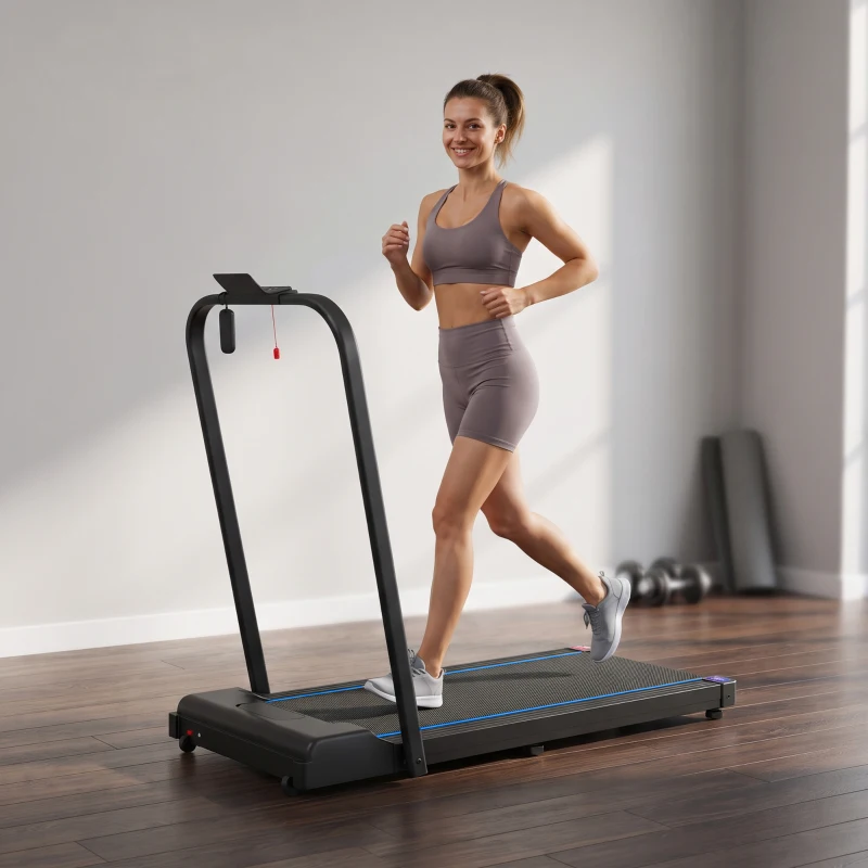 SPORTNOW 2.5HP Walking Pad, 1-6km/h Folding Treadmill with Remote Control and LED Display for Home Gym Office, Blue
