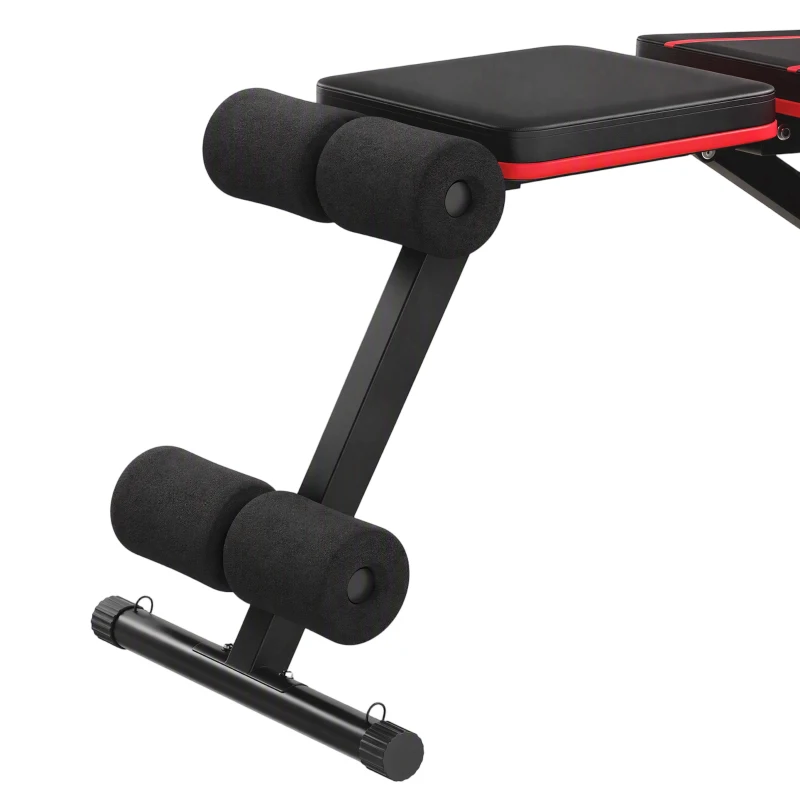 SPORTNOW Adjustable Weight Bench for Home Gym, Foldable Incline Decline Bench Press with Resistance Bands, 7-Position Backrest