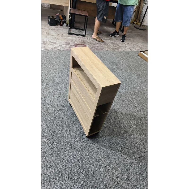 HOMCOM Móvel de arrumação para banheiro com rodízios armário WC vaso sanitário prateleira aberta 2 gavetas 16 x 52 x 71,5 cm carvalho