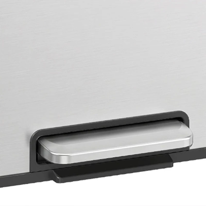 HOMCOM Poubelle à Double Compartiment 2 x 30L, Poubelle de Cuisine en Acier Inoxydable, Couvercle à Fermeture Douce, Argent