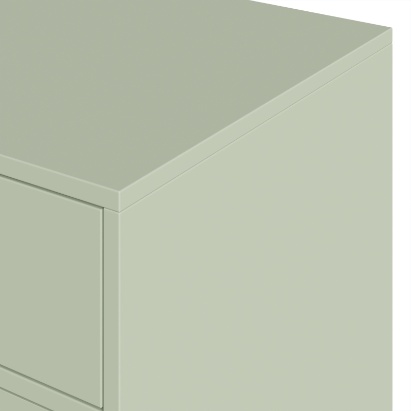 HOMCOM Modern Bedside Tables Set of 2, Side Tables with Drawer and Metal Legs for Living Room, Bedroom, Light Green