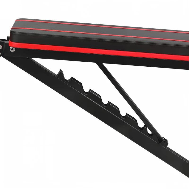 SPORTNOW Adjustable Weight Bench for Home Gym, Foldable Incline Decline Bench Press with Resistance Bands, 7-Position Backrest