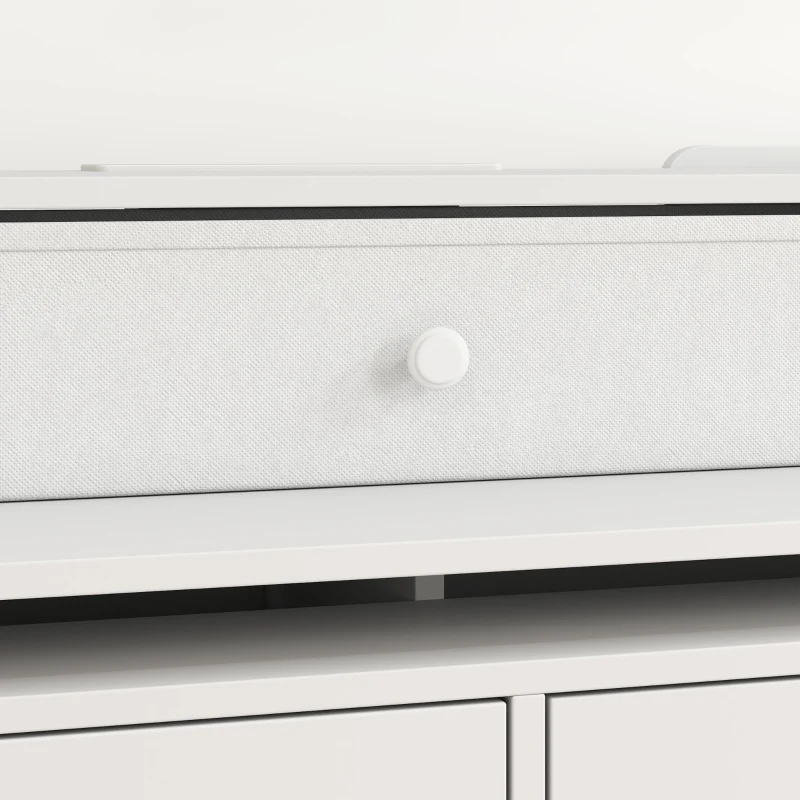 HOMCOM Chest of Drawers for Bedroom with LED Light & Charging Station, 9 Drawers Storage Unit/TV Stand, White