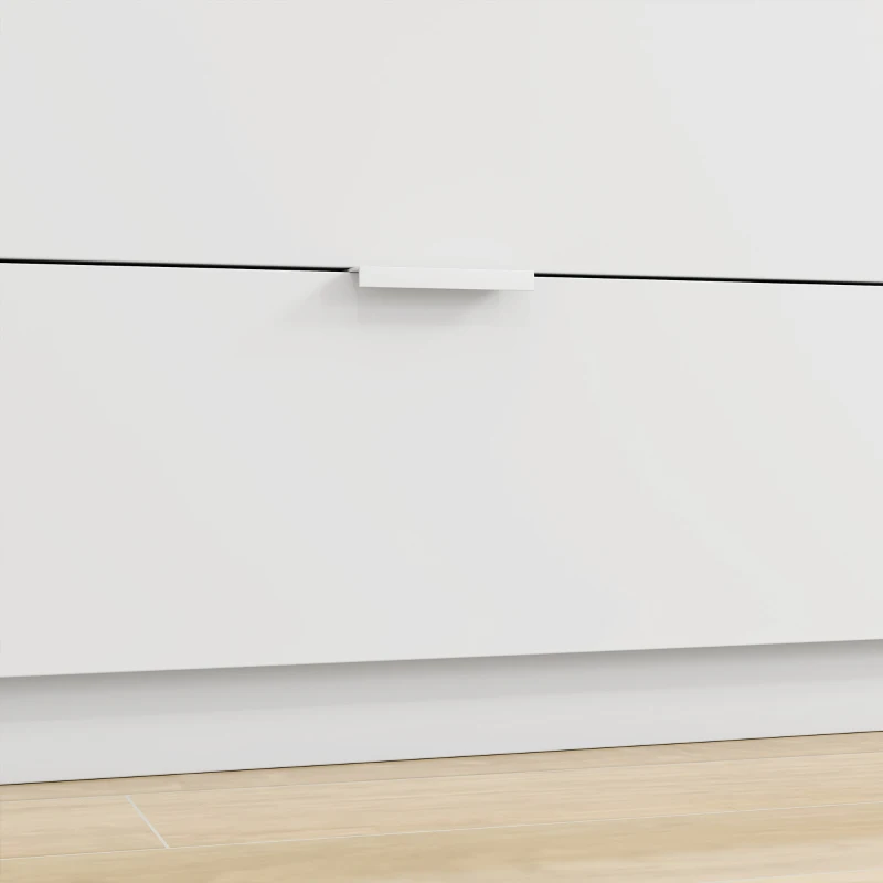 HOMCOM Chest of Drawers for Bedroom with LED Light & Charging Station, 9 Drawers Storage Unit/TV Stand, White
