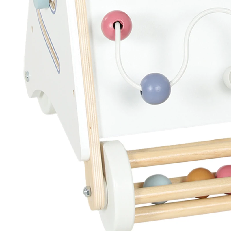 AIYAPLAY Wooden Baby Walker, Montessori Push Along Toy with 5 Blocks and Xylophone Mallet, Adjustable Speed for Toddlers 1.5-3Y