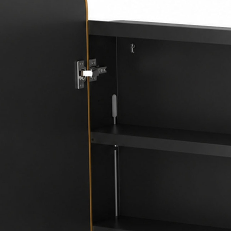 HOMCOM 76.2 x 11.6 x 61 cm Bathroom Mirror Cabinet, Wall Cabinet with Adjustable Shelves, Wall-Mounted or Recessed, Gold Tone