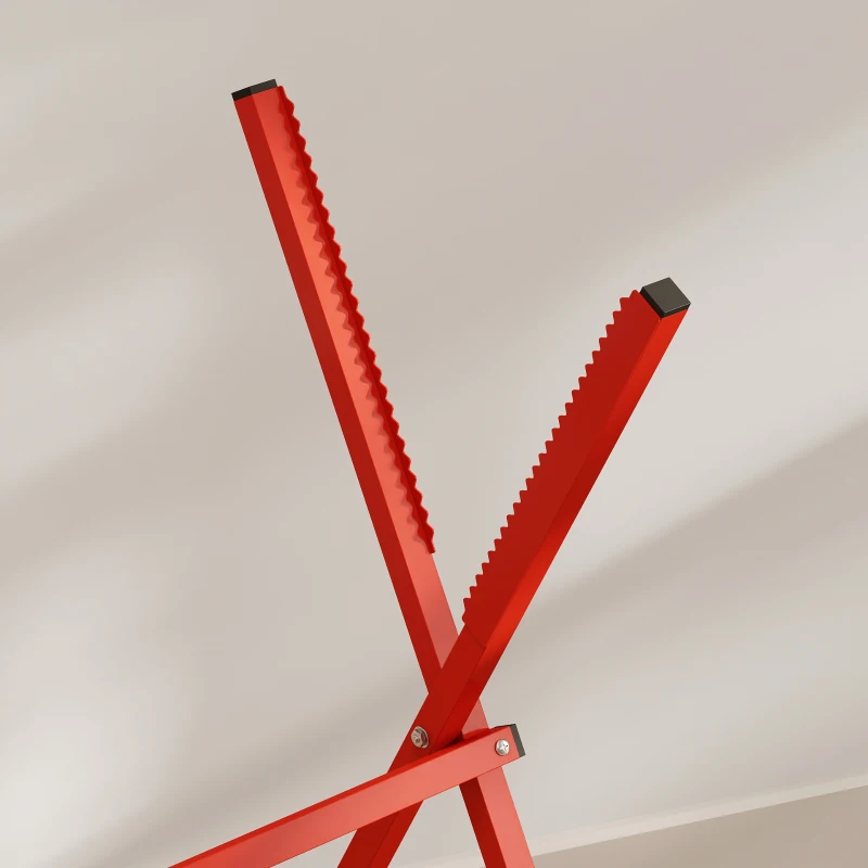 HOMCOM Tréteau Pliant Robuste en Acier, Charge 150 kg, Hauteur et Largeur Réglables, 102,5 x 71 x 101 cm, Rouge