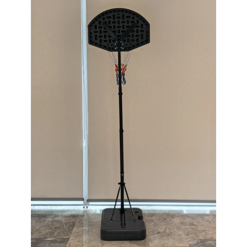 AIYAPLAY Panier de basket pour enfants avec support, réglable en hauteur, 172,5/185,5/199 cm, jouet d'extérieur, 3–8 ans, Noir