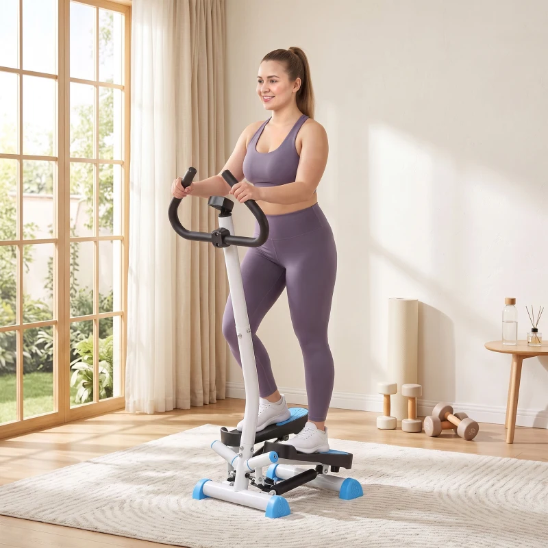 HOMCOM Twister Stepper, Step Machine with Adjustable Resistance, LCD Screen - Blue