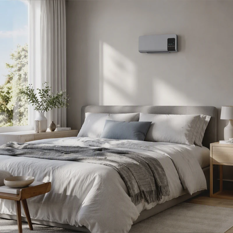 HOMCOM Elektro-Heizung, Wandmontage, Schwingfunktion, 2 Modi, Timer, LED-Anzeige, Grau