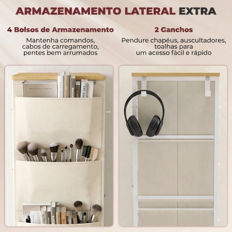 HOMCOM Cómoda de Quarto com 8 Gavetas em Tecido, Bege