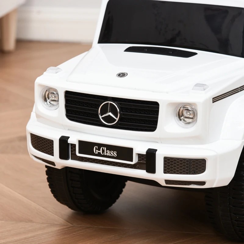 HOMCOM Rutschauto mit Schiebstange Mercedes-Benz G350 Rutschfahrzeug mit Lenkrad 3-in-1 Schiebeauto für 18-36 Monate Weiß