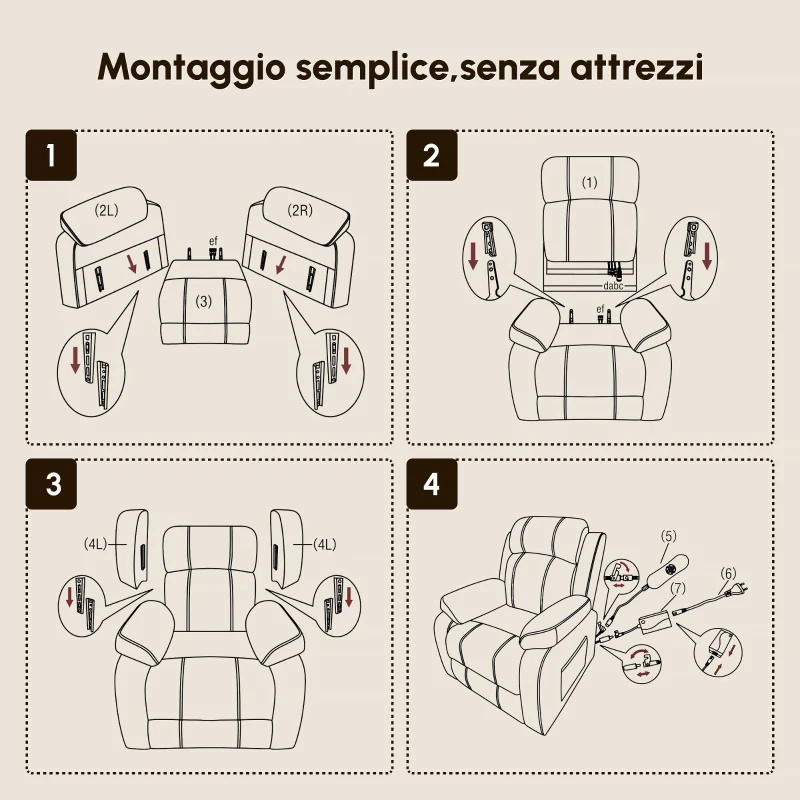HOMCOM Poltrona Reclinabile Elettrica con Alzapersona, Massaggio a 8 Punti, Riscaldamentoe e Poggiatesta Regolabile a 3 livelli, in PU, con USB, Nero