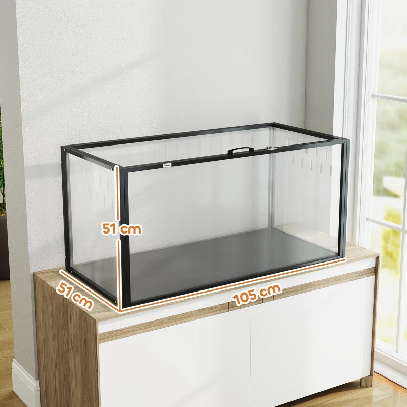 PawHut Cușcă pentru Hamster Habitat pentru Rozătoare Transparent cu Vizibilitate Panoramică 360° Anti-Mușcătură 105x51x51 cm Negru