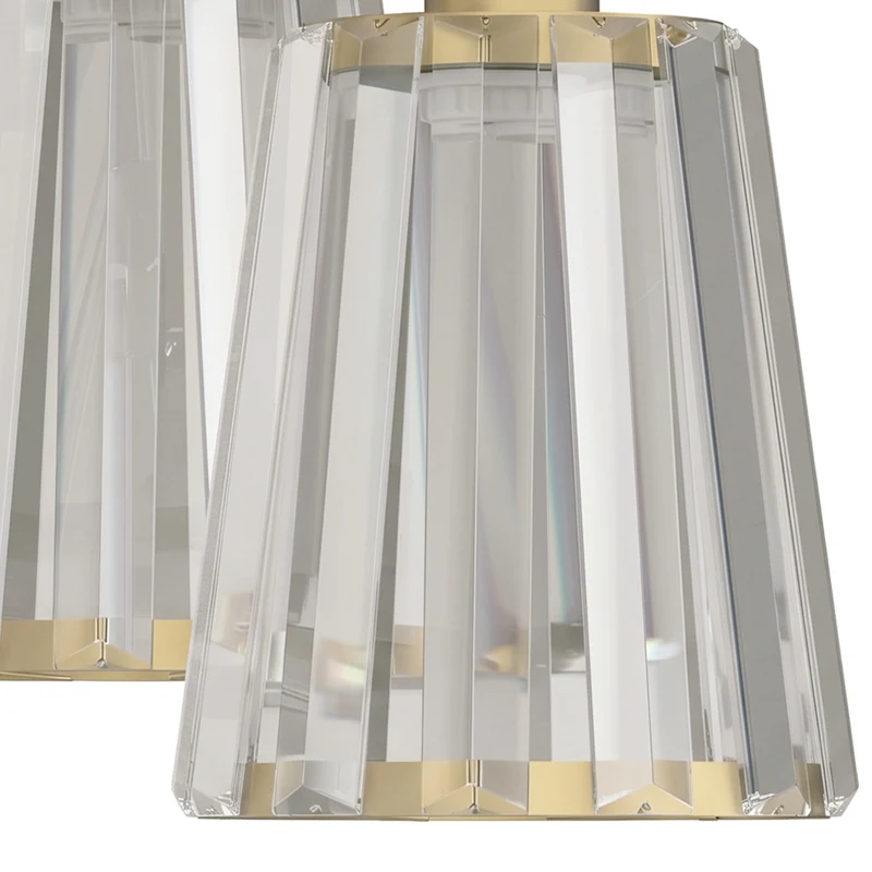 HOMCOM 3-Light Crystal Glass Ceiling Light, Triple Head with Dual Mounting, Modern Ceiling Lamp for Living Room, Gold Tone