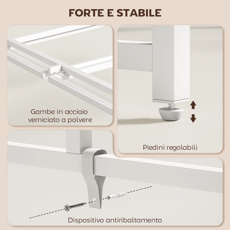 HOMCOM Scrivania Pieghevole Salvaspazio con Stand per Monitor Rimovibile, 100x48x87.5 cm, Bianco