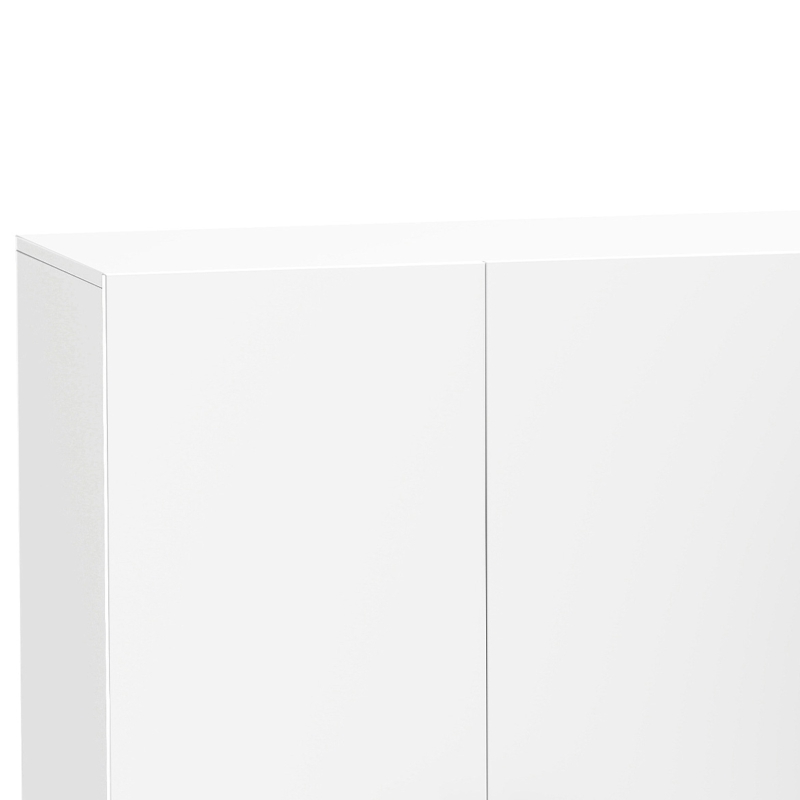 HOMCOM Bathroom Wall Cabinet, Wall-Mounted Bathroom Storage Cabinet with 3 Doors, Adjustable Shelf for Kitchen, White