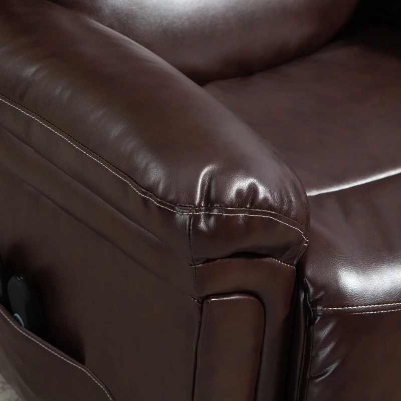 HOMCOM Riser Recliner Chair with Massage and Heat, Electric Lift Recliner Armchair for Elderly with Spring Cushion, Brown